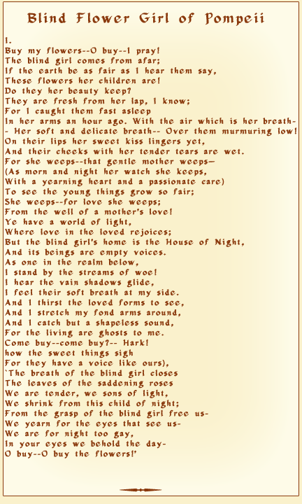 Blind Flower Girl of Pompeii